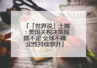 「世界说」土媒：美国关税决策摇摆不定 全球不确定性持续攀升