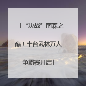“决战”南森之巅！丰台武林万人争霸赛开启