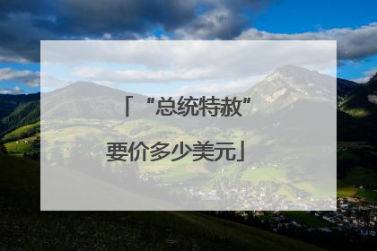 “总统特赦”要价多少美元