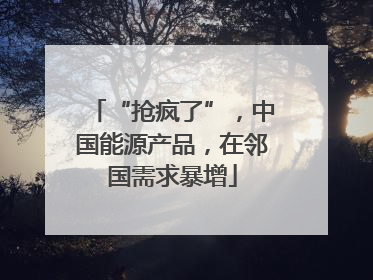 “抢疯了”，中国能源产品，在邻国需求暴增