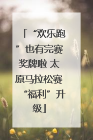 “欢乐跑”也有完赛奖牌啦 太原马拉松赛“福利”升级
