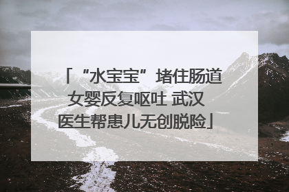 “水宝宝”堵住肠道 女婴反复呕吐 武汉医生帮患儿无创脱险