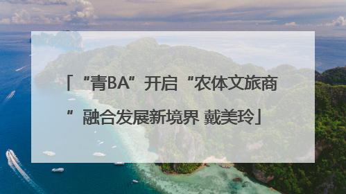 “青BA”开启“农体文旅商”融合发展新境界 戴美玲