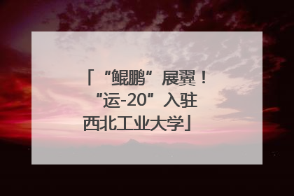 “鲲鹏”展翼！“运-20”入驻西北工业大学