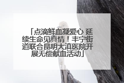 点滴鲜血凝爱心 延续生命见真情！丰宁街道联合昆明大滇医院开展无偿献血活动