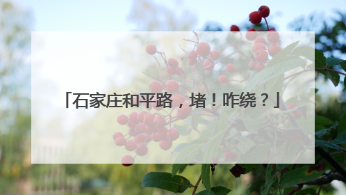 石家庄和平路，堵！咋绕？