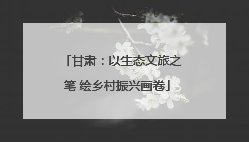 甘肃：以生态文旅之笔 绘乡村振兴画卷