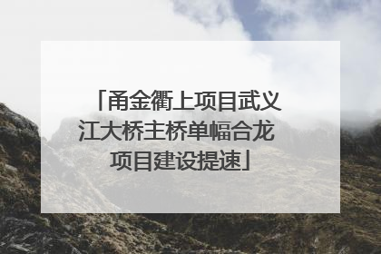 甬金衢上项目武义江大桥主桥单幅合龙 项目建设提速