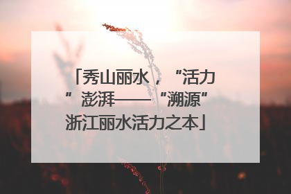 秀山丽水，“活力”澎湃——“溯源”浙江丽水活力之本
