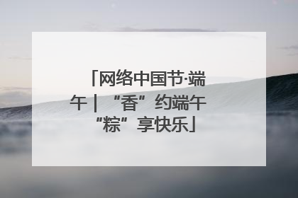 网络中国节·端午｜“香”约端午 “粽”享快乐