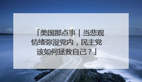 美国那点事｜当悲观情绪弥漫党内，民主党该如何拯救自己？