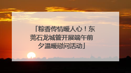 粽香传情暖人心！东莞石龙城管开展端午前夕温暖慰问活动