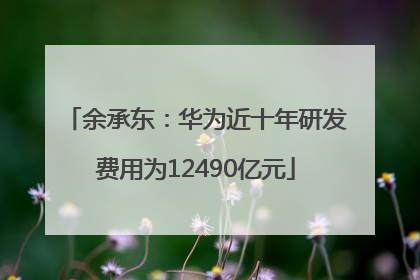 余承东：华为近十年研发费用为12490亿元