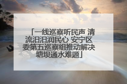 一线巡察听民声 清流汨汨润民心 安宁区委第五巡察组推动解决塘坝通水难题