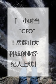一小时当“CEO”！岳麓山大科城创业经纪人上线