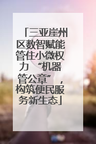 三亚崖州区数智赋能管住小微权力 “机器管公章”，构筑便民服务新生态