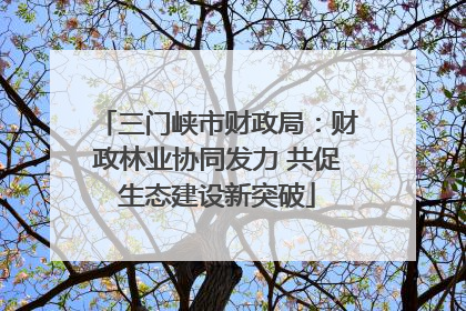 三门峡市财政局：财政林业协同发力 共促生态建设新突破