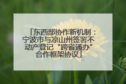 东西部协作新机制：宁波市与凉山州签署不动产登记“跨省通办”合作框架协议