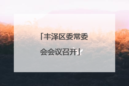 丰泽区委常委会会议召开