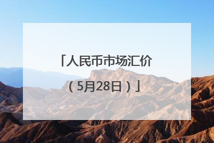 人民币市场汇价（5月28日）