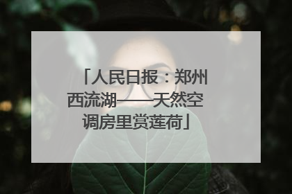 人民日报：郑州西流湖——天然空调房里赏莲荷