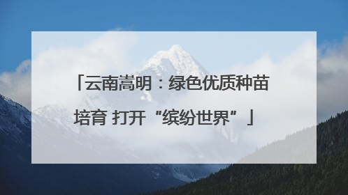 云南嵩明：绿色优质种苗培育 打开“缤纷世界”