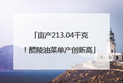 亩产213.04千克！醴陵油菜单产创新高