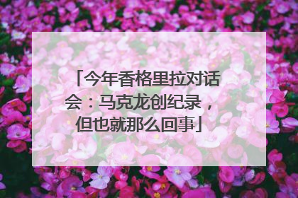 今年香格里拉对话会：马克龙创纪录，但也就那么回事