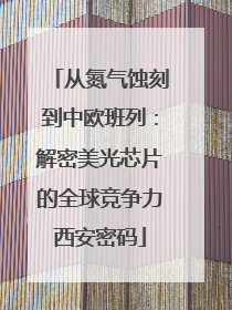 从氮气蚀刻到中欧班列：解密美光芯片的全球竞争力西安密码