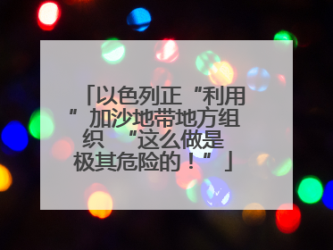 以色列正“利用”加沙地带地方组织  “这么做是极其危险的！”