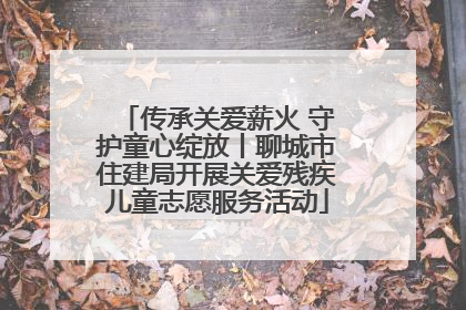 传承关爱薪火 守护童心绽放丨聊城市住建局开展关爱残疾儿童志愿服务活动