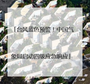 台风蓝色预警！中国气象局启动四级应急响应