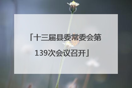 十三届县委常委会第139次会议召开