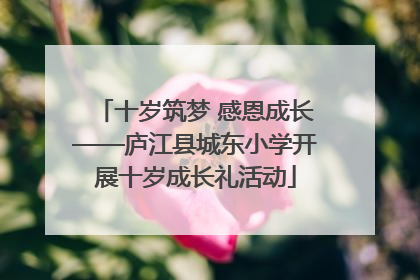十岁筑梦 感恩成长——庐江县城东小学开展十岁成长礼活动