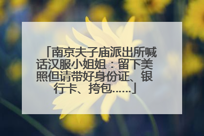 南京夫子庙派出所喊话汉服小姐姐：留下美照但请带好身份证、银行卡、挎包……