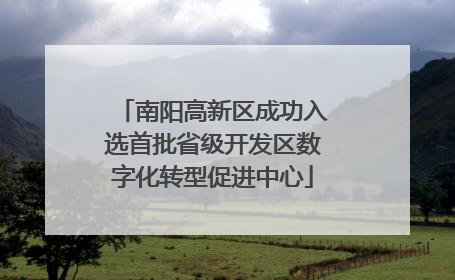 南阳高新区成功入选首批省级开发区数字化转型促进中心