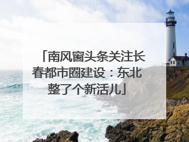 南风窗头条关注长春都市圈建设：东北整了个新活儿