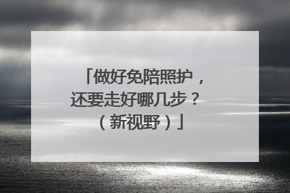 做好免陪照护，还要走好哪几步？（新视野）