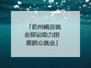 儋州峨蔓就业驿站助力困难群众就业