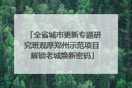 全省城市更新专题研究班观摩郑州示范项目 解锁老城焕新密码
