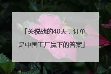 关税战的40天，订单是中国工厂赢下的答案