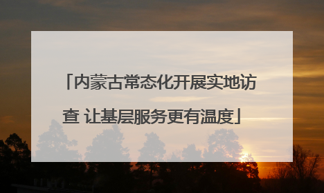 内蒙古常态化开展实地访查 让基层服务更有温度
