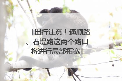 出行注意！通顺路、右堤路这两个路口将进行局部拓宽