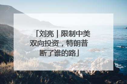 刘亮｜限制中美双向投资，特朗普断了谁的路
