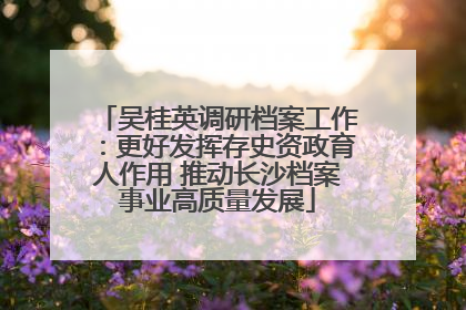 吴桂英调研档案工作：更好发挥存史资政育人作用 推动长沙档案事业高质量发展