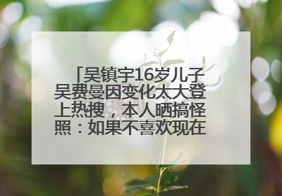 吴镇宇16岁儿子吴费曼因变化太大登上热搜，本人晒搞怪照：如果不喜欢现在的我可以离开