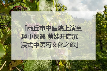 商丘市中医院上演童趣中医课 萌娃开启沉浸式中医药文化之旅