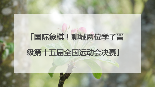 国际象棋！聊城两位学子晋级第十五届全国运动会决赛
