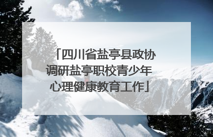四川省盐亭县政协调研盐亭职校青少年心理健康教育工作