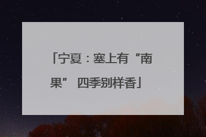 宁夏：塞上有“南果” 四季别样香